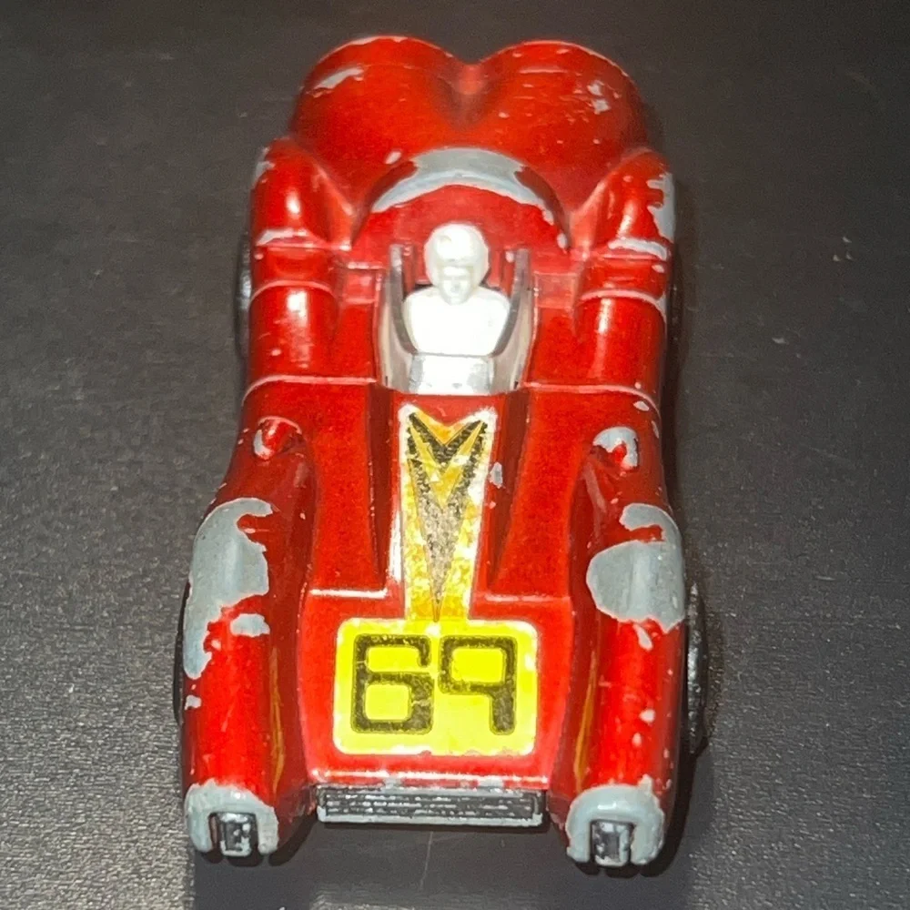 Vintage 1973 Matchbox Rolamatics No. 69 Turbo Fury Red w/ Driver Diecast Car